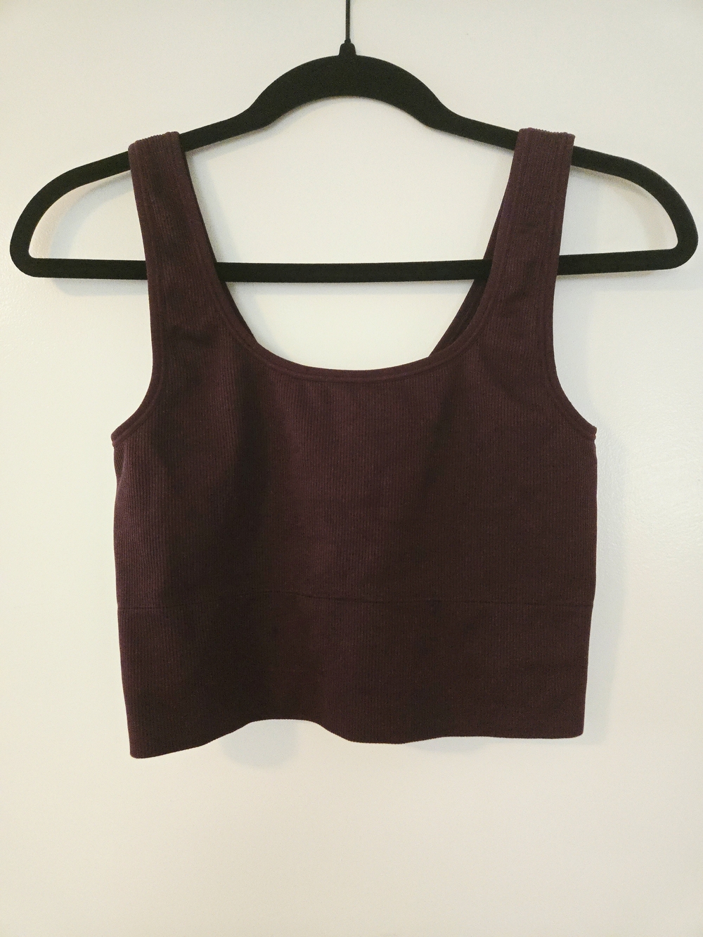 Athleta Ribbed Scoop Crop Tank - Burgundy Plum